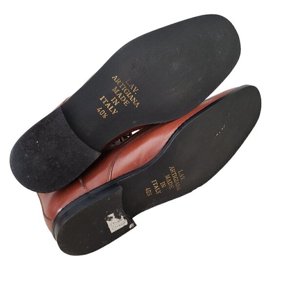 NEW Italian Hand Crafted Leather Lace Up High Top Dressy Chukka Boots - Picture 11 of 14